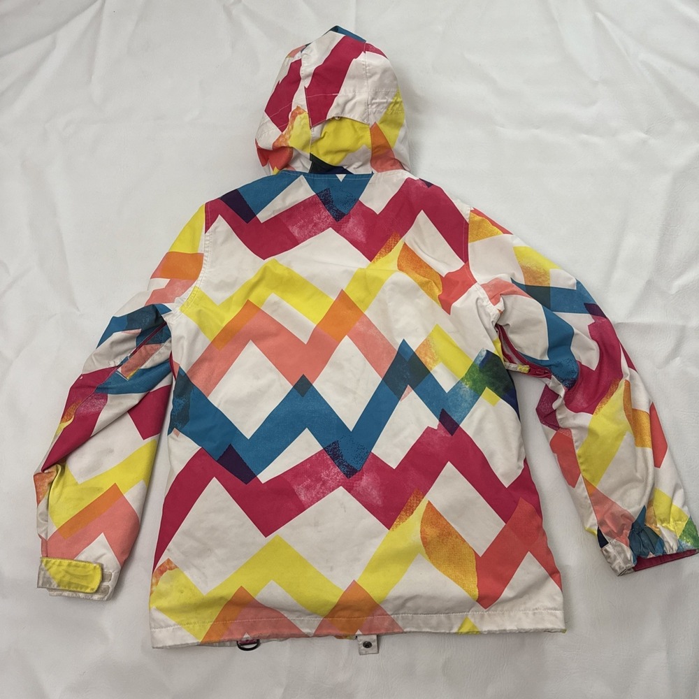 EMPYRE Zip Up Multicolor Rainbow Hooded Snowboard Jacket Women's M Chevron - Picture 4 of 6